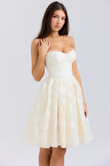 Saige Vintage Cream Floral Strapless Mini Dress