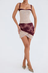 Mistress Rocks Mulberry and Hemp Lace Mini Skirt - SALE
