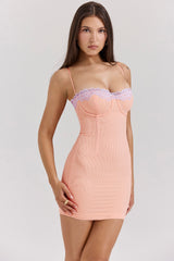 Harper Sorbet Lace Trimmed Mini Dress