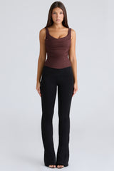 The Drape Neck Chocolate Corset Top