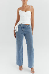 Mistress Rocks Blue Cross Front Baggy Jeans - SALE
