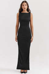 Filomena Black Maxi Dress