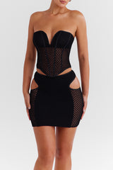 Mistress Rocks Black Knit Cutout Mini Skirt - SALE