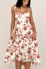 Elia Italian Rose Print Cotton Midi Sundress