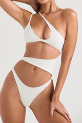 Lafayette Ivory Asymmetric Cutout Swimsuit