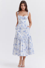 Elia Blue Print Midi Sundress