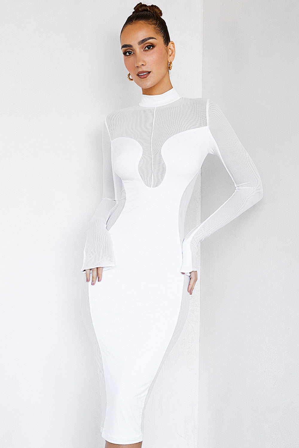 ValourMistress Rocks  White Panelled Midi Dress - SALE
