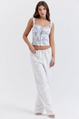 Cleo Ivory Linen Mix Trousers