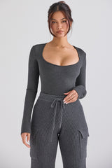 Marianna Charcoal Loungewear Bodysuit - SALE