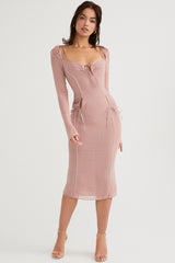 Ophelia Blush Cutout Midi Dress