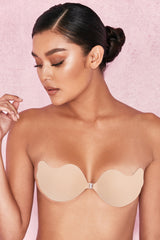 VFront Fastening Moulded Microfibre  Bra - Beige