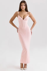 Romy Pink Mesh Bodycon Maxi Dress