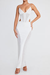 Mistress Rocks Ivory Panelled Maxi Skirt - SALE