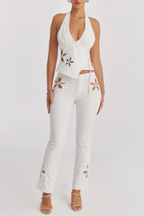 Mistress Rocks Cloud Floral Cutout Trousers - SALE