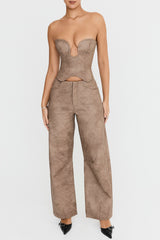 Mistress Rocks Mocha Vegan Leather Balloon Trousers - SALE