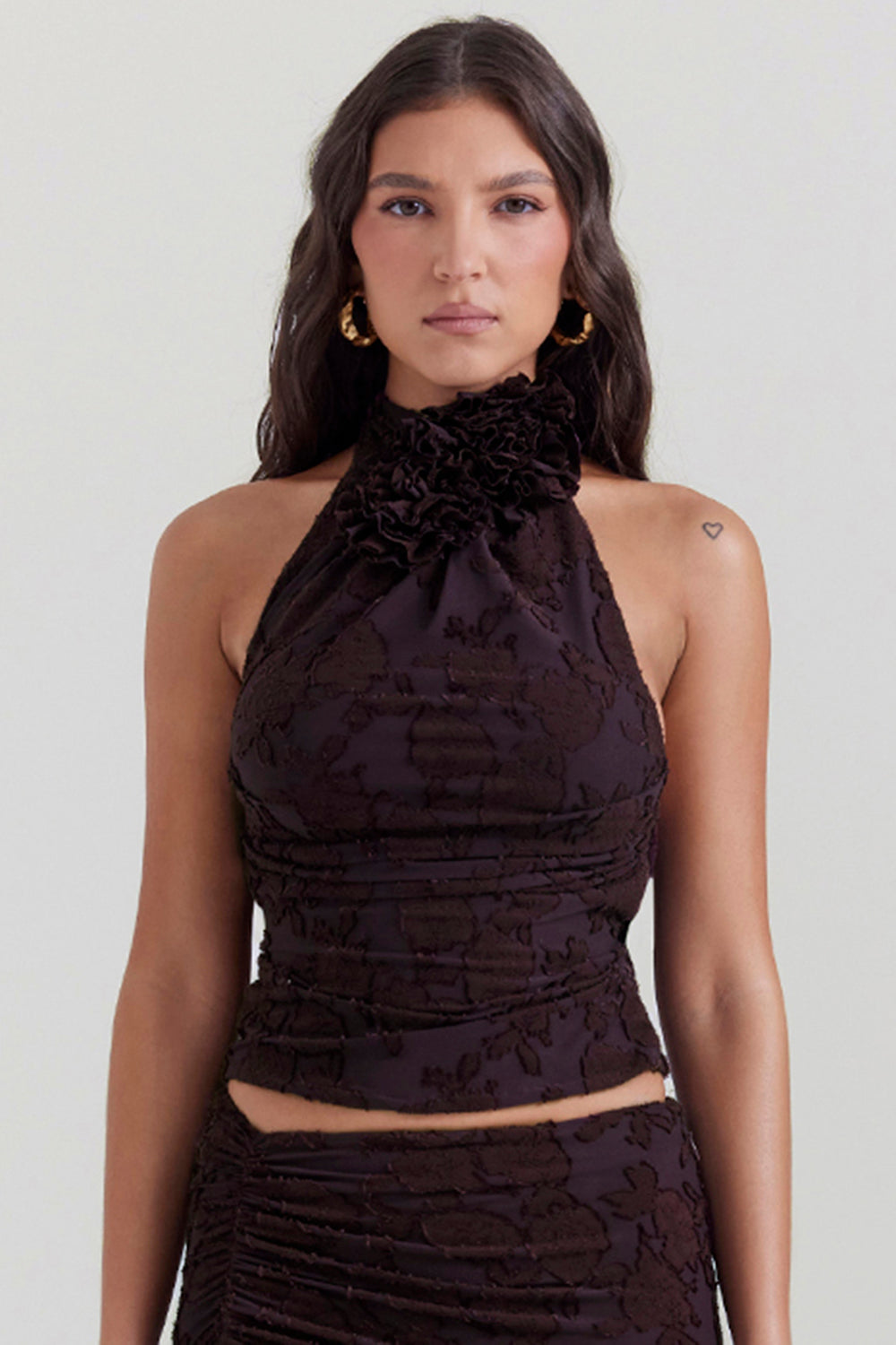 Kyra Cocoa Halter Top