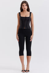 Halima Black Capri Trousers