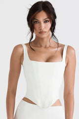 Rafa Ivory Satin Longline Corset