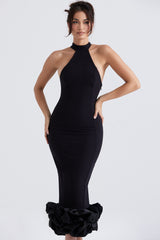 Juniper Black Peplum Midi Dress