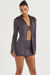 Catalina Shadow Satin A-Line Mini Skirt