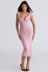 The Icon Baby Pink Bandage Midi Dress