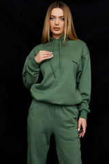 Halo Moss Cotton Fleece-Back Oversized Hoodie
