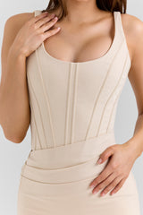 Samya Almond Corset Midi Dress