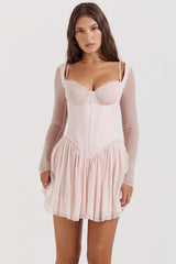 Vivi Soft Peach Corset Mini Dress