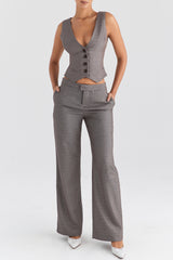 Mistress Rocks Brown Check Trousers - SALE