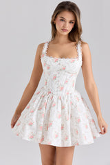 Sade Rose Print Stretch Cotton Mini Dress