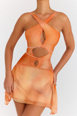 Mistress Rocks Orange Ombre Cutout Mini Dress - SALE