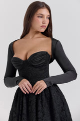 Duchess Black Lace Corset, Skirt and Bolero - SALE