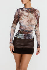 Mistress Rocks Draped Printed Top - SALE