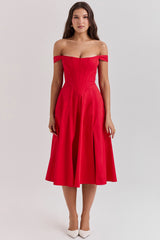 Saira Scarlet Midi Sundress