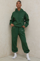 Sky Green Fleece Back Jogging Trousers