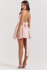 Florianne Soft Peach Bow Mini Dress