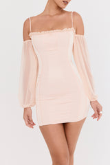 Mistress Rocks Peach Off Shoulder Mini Dress - SALE