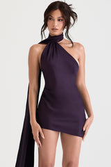 Aida Night Shade Asymmetric Wrap Neck Dress