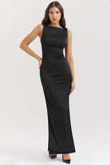 Filomena Black Maxi Dress