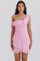 Kalena Cotton Candy Off Shoulder Mini Dress