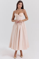 Perfect Peach Satin Corset and Skirt - SALE