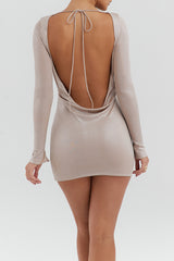 Mistress Rocks Sandstone Open Back Mini Dress - SALE