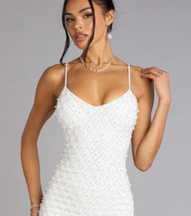 Alexa Rhinestone And Pearl Lace-Up Mini Dress