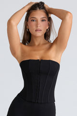 The Strapless Black Stretch Corset Top