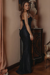 Nalani Black Devoré Satin Maxi Gown - Limited Edition