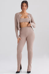 Mitzi Taupe Ribbed Knit Leggings - SALE
