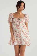 Princess Rose Print Mini Dress - SALE