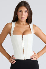 The Balconette Ivory Fitted Corset Top