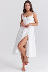 Kelly White Corset Midi Sundress