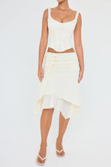 Mistress Rocks Ivory Layered Midi Skirt - SALE